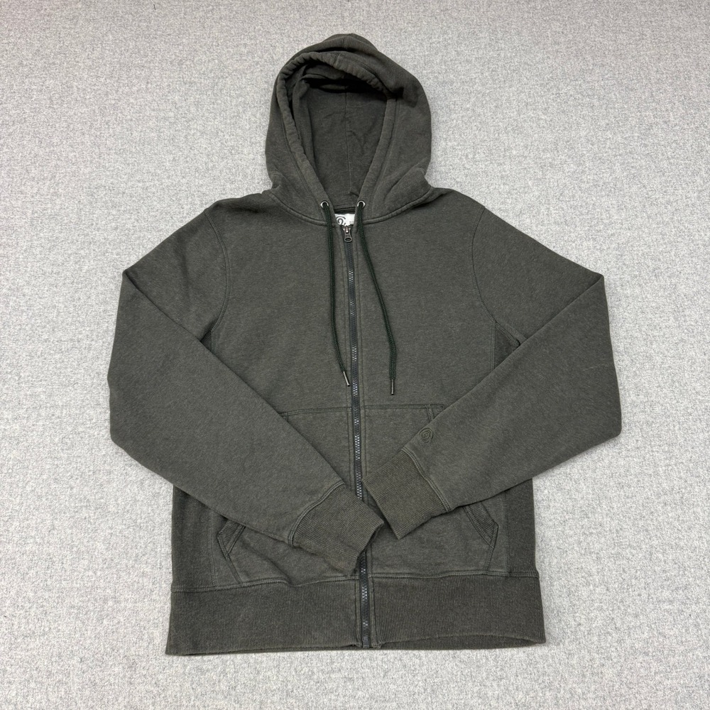Champion C9 Full Zip Hoodie Small Olive Green Charcoal Fleece Sweatshirt Pockets